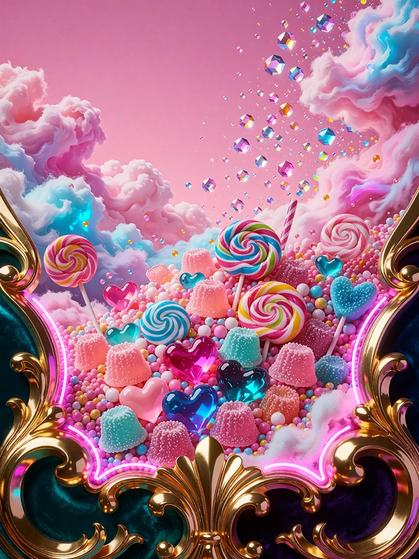 Kolorowe żelki, lizaki i chmury z waty cukrowej - kafelek slotu Sugar Rush 1000 w Wyns Casino
